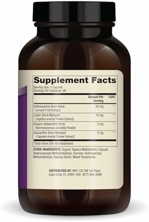 Dr. Mercola Eye Support - Supports Eye & Vision Health - with Lutein, Zeaxanthin, Organic Astaxanthin & Black Currant - Non-GMO, Gluten-Free & Soy Free - 30 Capsules (30 Servings)