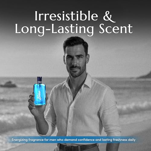 PB ParfumsBelcam Blue Depths Eau de Toilette Fragrance Spray - 3.4 Fl Oz. Fresh Aquatic Cologne for Men with Crisp Citrus, Warm Musk & Amber Scent