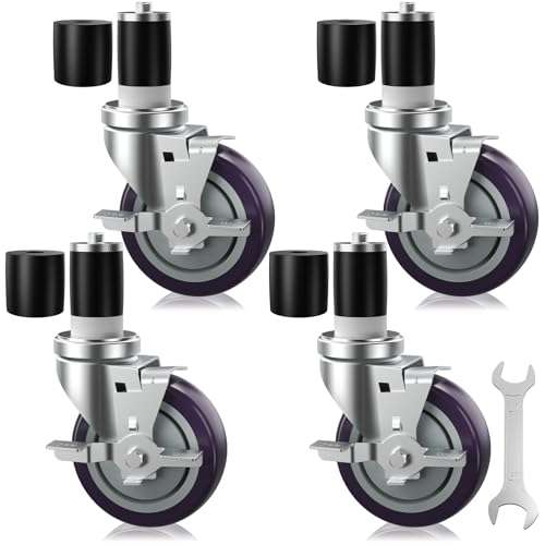4 Inch Expanding Stem Caster Set of 4 for Stainless Steel Table