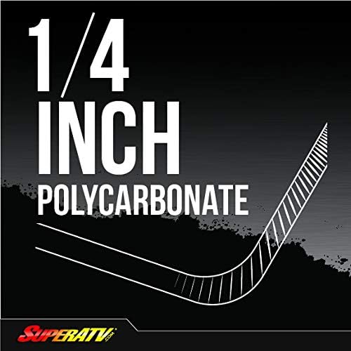 SuperATV Scratch Resistant Full Windshield for Can Am Defender HD5 /HD8 / HD10/ MAX (See Fitment)|Hard Coated for Extreme Durability|1/4" Thick