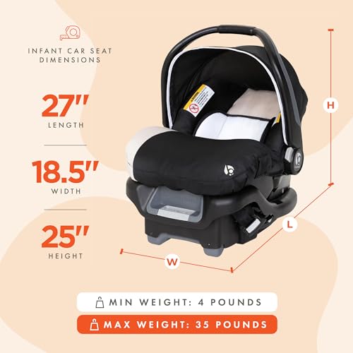 Baby Trend Ally Newborn Infant Car Seat Carrier with Harness, Khaki, 2-Pack