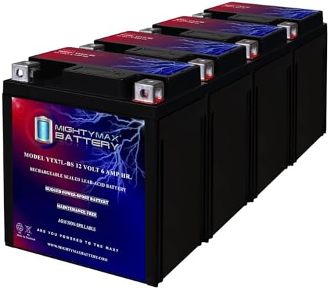 Mighty Max Battery YTX7L-BS -12 Volt 6 AH, 100 CCA, Rechargeable Maintenance Free SLA AGM Motorcycle Battery