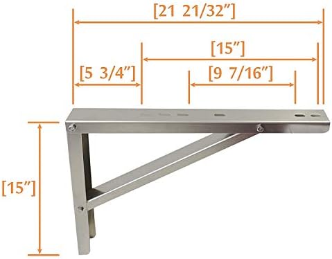 Wall Mounting Bracket for 9000-36000 Btu Condenser Ductless Mini Split Air Conditioner Heat Pump Systems, Rust Free Aluminium Alloy Support Brackets