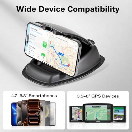 APPS2Car GPS Holder for Car, Weighted Beanbag Dash Mount for Garmin | GPS Dash Mount for Garmin Nuvi, Drive, dēzl & TomTom, Fits 3.5"–6" GPS