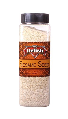 Sesame Seeds White (Hulled) by Its Delish, 9 Oz. Medium Jar
