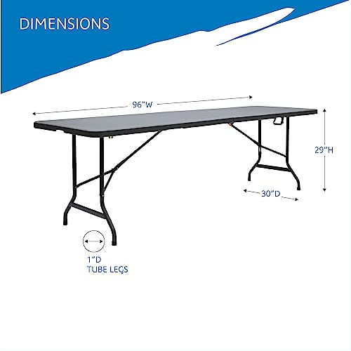 Iceberg IndestrucTable Classic Center-Folding Table, 5 ft, Platinum Granite | Measures 60" x 30" x 29", holds up to 250 lbs, indoor and outdoor use, center-folding for easy carry, ideal for camping