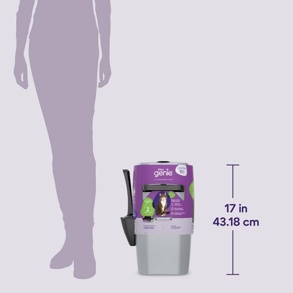 Litter Genie Standard Cat Litter Disposal Pail with 14 ft Standard Refill