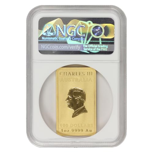2025 1 oz Australian Gold Dragon Bar MS-70 $100 NGC MS70