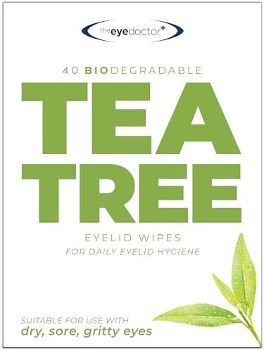 The Eye Doctor Tea Tree Oil Eyelid Wipes - 40 x Single Use Eye Cleaning Wipes for Daily Lid Care - Individual Preservative Free Sensitive Eye