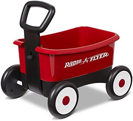 Radio Flyer Push & Pull Walker Wagon with Teddy Bear, Ages 1-4 Years, Red