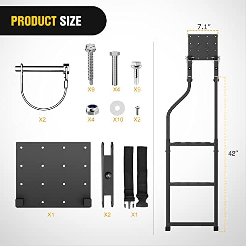 Nilight Aluminum Slip-Proof Nerf Steps 2Pcs Black for Pickup Trucks | Drilling required Universal Side Step Side Hoop Steps Nerf Bars Assembly for Chevy (Chevrolet) Ford Toyota GMC Dodge RAM