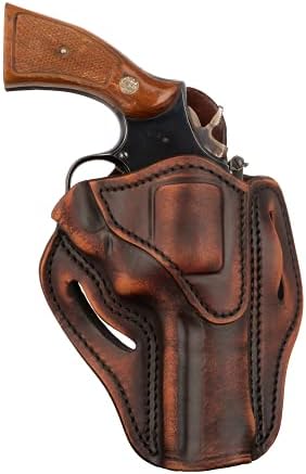 1791 Gunleather OWB K-Frame Holster Fits Ruger GP100, S&W 686, Model 66 | Right-handed leather belt holster also fits S&W 686, Model 66, L-Frame and Ruger Speed Six revolvers
