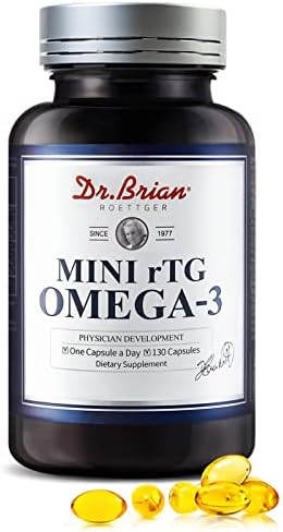 Dr.Brian Fish Oil Supplement 130 Softgel, Highly Absorbed rTG Mini Omega 3 Fish Oil Capsule with EPA/DHA Fatty Acids Vitamin D E