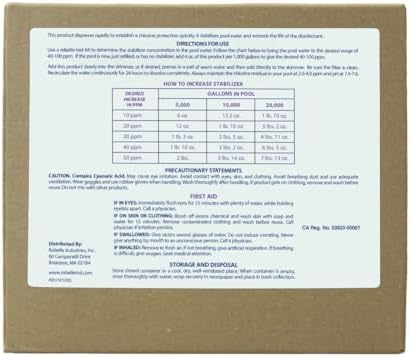 Robelle 7-Pounds Premium Chlorine Stabilizer and Conditioner, Made in USA | Concentrated Cyanuric Acid for Pools, Pool Stabilizer, Helps Chlorine Last Longer, 6 oz raises CYA 10 ppm per 5,000 gallons