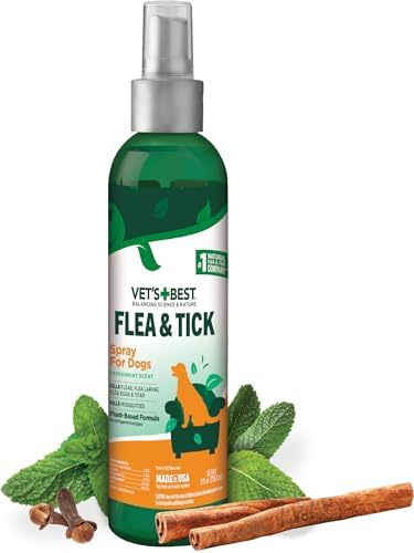 Vet's Best Flea & Tick, Mosquito, Yard & Kennel Spray for Dogs, 32 oz | Plant-Based Yard Treatment, Kills Fleas, Ticks & Mosquitoes, Ready-to-Use Hose Attachment, Safe for Plants, Made in USA