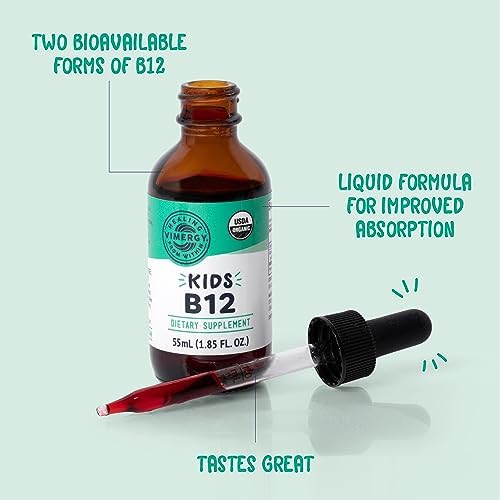 Vimergy Liquid Vitamin B12 Brain Function, 2500 mcg, Organic, 30 Servings | Brain Body Nourish*, Supports Oxygen and energy to the Brain*, Methylcobalamin & Adenosylcobalamin, Vegan, Non-GMO