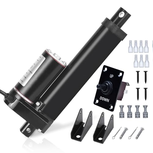 6 Inch (6") Stroke Linear Actuator 12V High Speed Actuator Motor 1000N 14mm/s with Brackets Mounting DC 12V Linear Actuator with Reverse Polarity