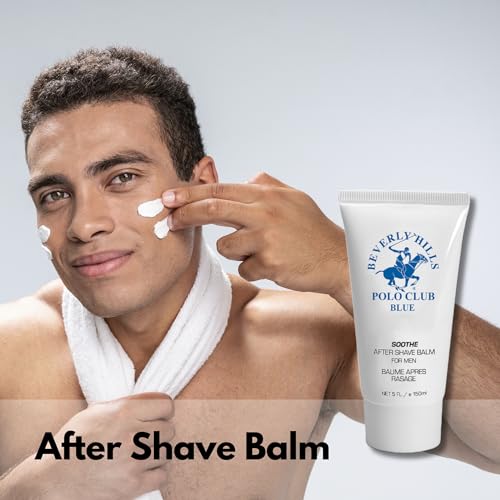 BHPC Blue by Beverly Hills Polo Club After Shave Balm for Men - Soothing Post-Shave Care with Distinctive "Blue" Scent - 5 Fl Oz