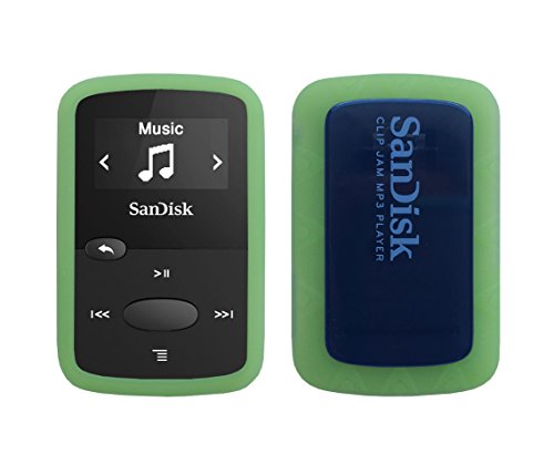 Silicone Case for Sandisk Clip Jam (SDMX26) MP3 Player (Released in 2015), Soft Rubber Skin Bumper Cover, Lawn Green