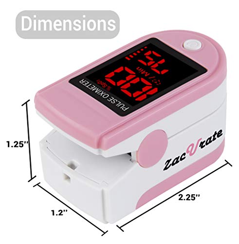 Zacurate Pro Series 500DL Fingertip Pulse Oximeter Blood Oxygen Saturation Monitor with Silicone Cover, Batteries and Lanyard (Mystic Purple)