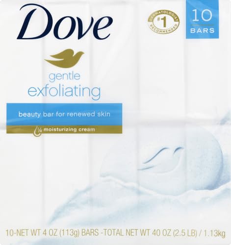 Dove Beauty Bar for Softer and Smoother Skin Gentle Exfoliating More Moisturizing Than Bar Soap 3.75 oz 10 Bars