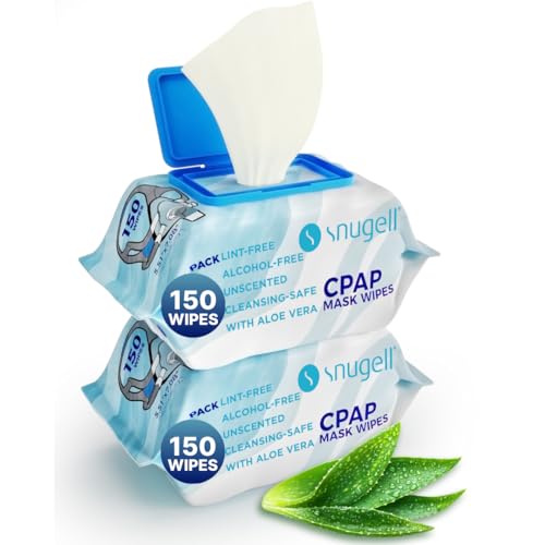 Snugell CPAP Mask Wipes - Travel Size 150 Count (150 Count (Pack of 2), Unscented)