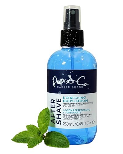 PAPI & CO. After Shave Lotion for Men, Refreshing Post Shave Body Lotion with Menthol & Lettuce Leaf Extract