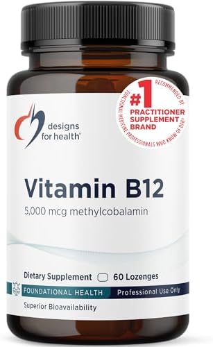 Designs for Health Vitamin B12 Lozenges - B12 Vitamins 5000 mcg Methylcobalamin - Vitamin B12 Supplements - Vegan + Non GMO