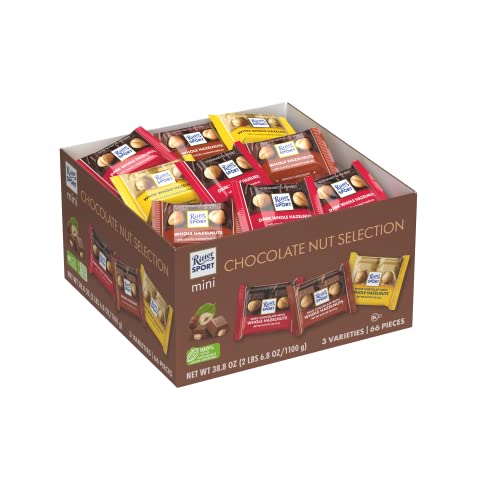 Ritter Sport Chocolate Bars with Nuts (Dark Chocolate with Hazelnuts, 3.5 Ounce (Pack of 10))