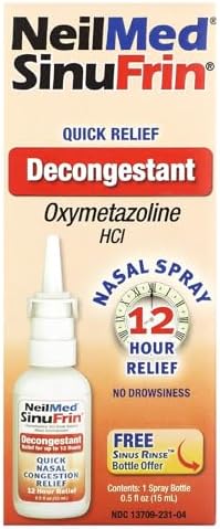 NeilMed SinuFrin Decongestant 0.5 Fluid Ounce (15 mL) (packaging may vary)