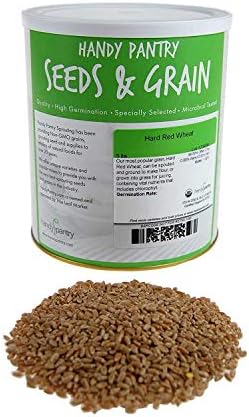 Handy Pantry Organic Hard Red Wheat Seeds – 5 Lb, Non-GMO, High Germination | Ideal for Wheatgrass, Flour, Bread, Grain, Sprouting