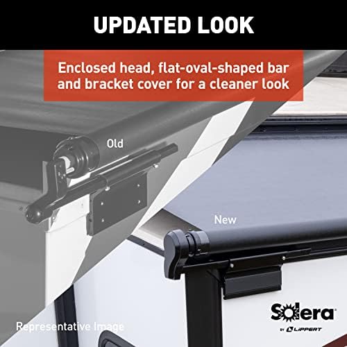 Solera 5000 Series Black Slide Topper RV Slide-Out Awning 7' (6'7" Fabric) 13.5 oz Vinyl Leak-Proof, 48" Extension, Roof, Sidewall Protection