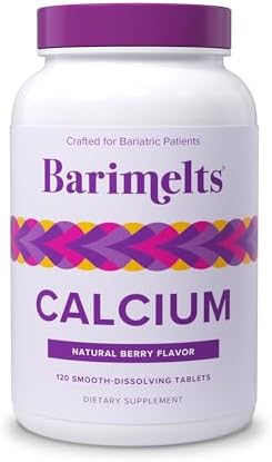 BariMelts Calcium Citrate with Vitamin D3 & Magnesium, 120 Smooth-Dissolving Tablets (1-Month Supply), Bariatric Calcium Supplements for Women, Natural Berry Flavor​
