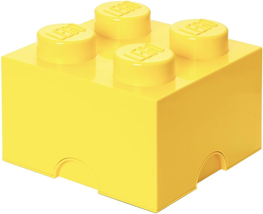 Room Copenhagen LEGO Storage Brick Drawer 4, 9-3/4 x 9-3/4 x 7-1/8 Inches, Bright Yellow (4003) | Stackable Storage Box Storage with Lid Toy Organization Home Decor Office Kids Room