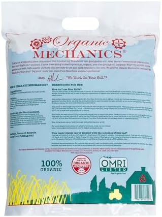 Organic Mechanics Pure Rice Hulls, 2 Cu Ft - Sustainable Alternative to Perlite - Enhances Drainage, Porosity and Air Space - Eco-Friendly