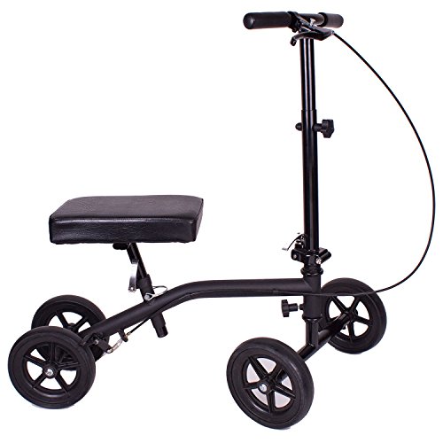 Carex Economy Rolling Knee Walker with Comfortable Padding - Steerable Knee Scooter for Foot Injuries with Hand Brake - Crutch Alternative