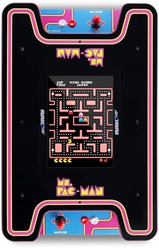 Arcade1Up Ms. PAC-MAN Head-to-Head Arcade Table, 12 Classic Games | Retro Home Arcade Machine with Light-Up Control Deck & Real-Feel Joysticks