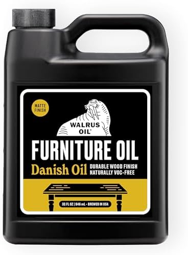 Walrus Oil - Furniture Oil, 100% Natural. Finish, Restore, and Protect Wood. VOC-Free, 32oz Jug