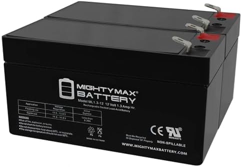 Mighty Max Battery ML1.3-12 - 12 Volt 1.3 AH, F1 Terminal, Rechargeable SLA AGM Battery
