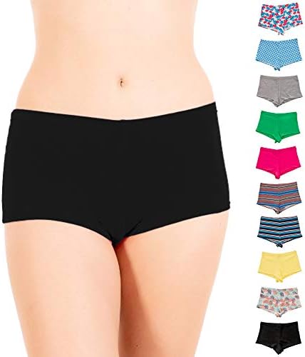 Alyce Intimates 12 Pack High Waisted Cotton Boyshort