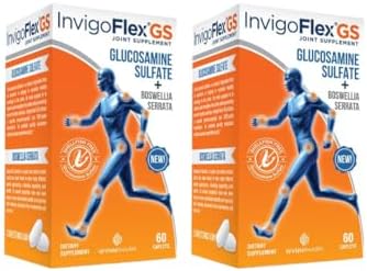 INVIGOFLEX® GS - Glucosamine Sulfate (Shellfish Free, Sodium Free & Vegetarian Safe) Non GMO, Gluten Free - with Boswellia Serrata - Knees, Hands, Back, and Hip Premium Joint Supplement