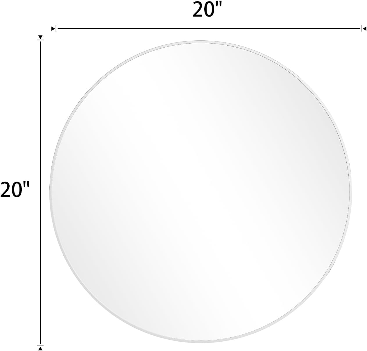 BEAUTYPEAK 24 Inch Round Mirror, Metal Frame Circle Mirror, White