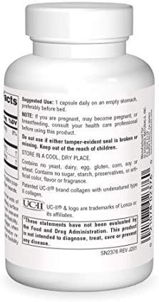 Source Naturals, UC-II, 40 mg - 60 Capsules | Undenatured Collagen Joint Comfort*
