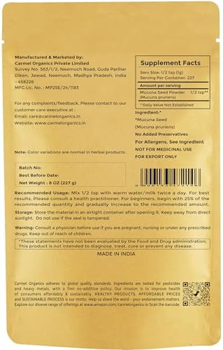 CARMEL ORGANICS Organic Ashwagandha Root Powder 8 Ounce