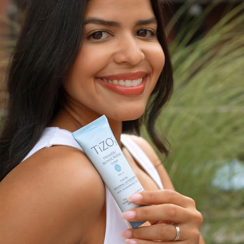 TiZO3 Facial Mineral Sunscreen and Primer, Tinted Broad Spectrum SPF 40 with Antioxidants, Sheer matte finish, Fragrance-Free, Oil-Free