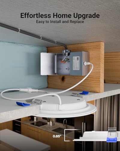 Sunco 4 Pack 6 Inch Canless LED Ultra-Slim Recessed Light, 5CCT, 14W=100W