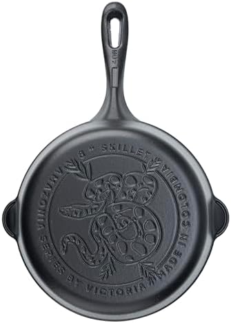 Victoria 10-Inch Cast Iron Skillet, Pre-Seasoned Cast-Iron Frying Pan with Long Handle, Made in Colombia | Pan with Long Handle, Made in Colombia