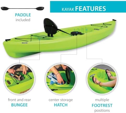 Lifetime Tahoma 100 Sit-On-Top Fishing Kayak, Paddle Included