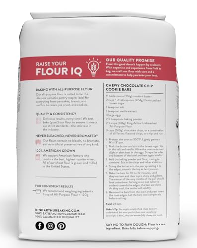 King Arthur 100% Organic All-Purpose Flour, Unbleached, 5 lb Bag - Non-GMO Project Verified, No Preservatives