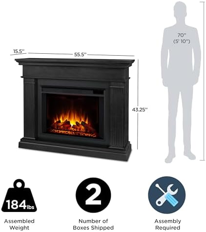 Real Flame Centennial Grand Electric Fireplace with Mantel for Living Room or Bedroom, Replaceable Fireplace Insert Heater